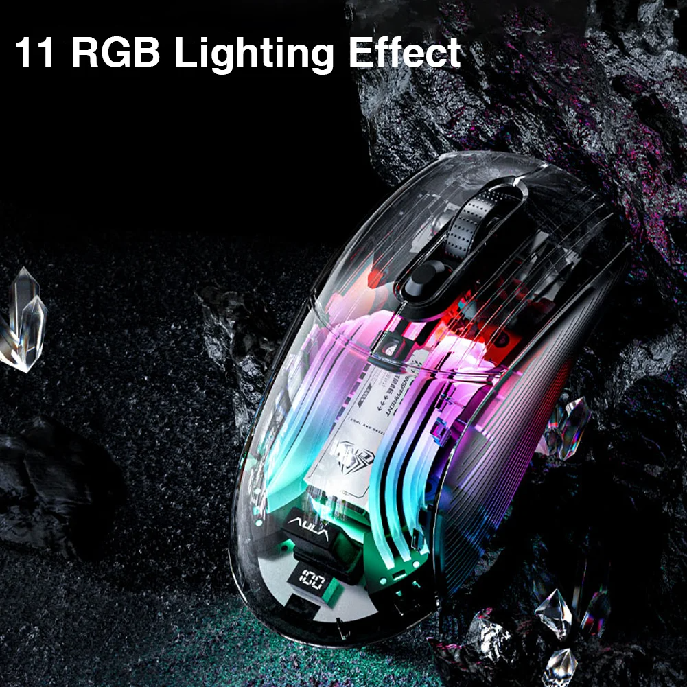 AULA SC630 Tri-Mode Wireless RGB Gaming Mouse Rechargeable Lightweight - Image 5