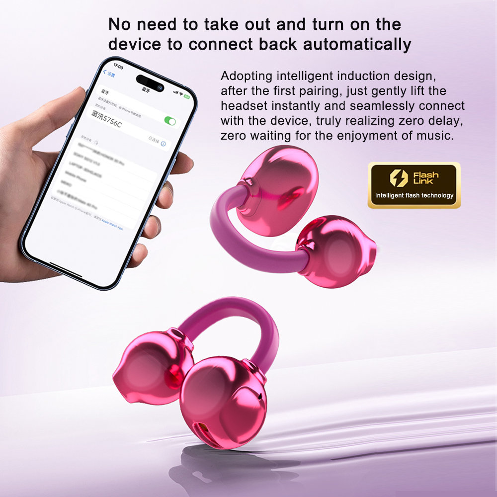 2026 Wireless Ear Clip Headphones Open Ear Bluetooth 5.4 Earbuds with Spatial Audio & AI Bass Compensation - Image 8